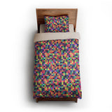 Pixel Mosaic Multicolor Vibrant twin-xl - microfiber - Natural Backing