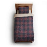 Buffalo Plaid Maroon & Navy twin-xl - microfiber - Natural Backing
