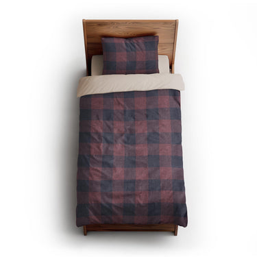 Buffalo Plaid Maroon & Navy twin-xl - microfiber - Natural Backing