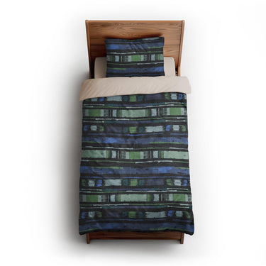 Ojai Blue & Green twin-xl - microfiber - Natural Backing