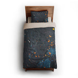 Jacob Navy & Orange twin-xl - microfiber - Natural Backing