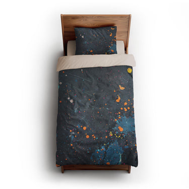 Jacob Navy & Orange twin-xl - microfiber - Natural Backing
