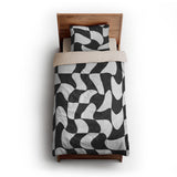 Twyla Checkered Black & White twin-xl - microfiber - Natural Backing