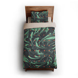 Acid Burn Teal & Orange twin-xl - microfiber - Natural Backing