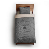 Solar System Grey & Black twin-xl - microfiber - Natural Backing