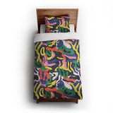 Umberto Black Multicolor twin-xl - cotton - White Backing