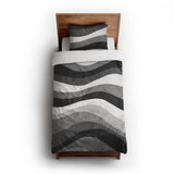 Sinuous Grey Monochrome twin-xl - cotton - White Backing