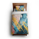 Egon Blue & Yellow twin-xl - cotton - White Backing