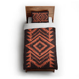 Reyno Orange & Maroon twin-xl - cotton - White Backing