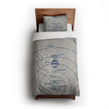 Solar System Blue & Ivory twin-xl - cotton - White Backing