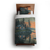 Adirondack Lakeside Cabin twin-xl - cotton - White Backing