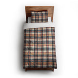 MacPherson Plaid Navy & Gold twin-xl - cotton - White Backing