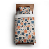 Geometric Confetti Blue & Orange twin-xl - cotton - White Backing