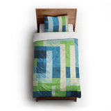 Henry Blue & Green twin-xl - cotton - White Backing