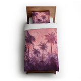 Sunset Palms Pink & Purple twin-xl - cotton - White Backing