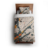 Jason Dark Teal & Orange twin-xl - cotton - White Backing