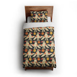 Tribal Birds Black twin-xl - cotton - White Backing