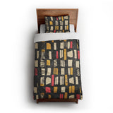 Milo Black Red & Yellow twin-xl - cotton - White Backing