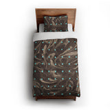 Acid Burn Brown & Carolina Blue twin-xl - cotton - White Backing