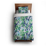 Leonardo Blue Green twin-xl - cotton - White Backing