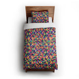 Pixel Mosaic Multicolor Vibrant twin-xl - cotton - White Backing
