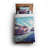 8 Bit Stock Cars twin-xl - cotton - White Backing