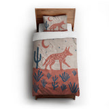 Desert Coyote Denim Blue & Terracotta twin-xl - cotton - White Backing