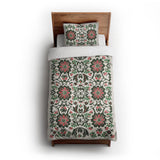 Georgiana Green & Deep Cerise twin-xl - cotton - White Backing