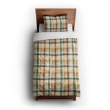 Madras Plaid Taupe Green twin-xl - cotton - White Backing