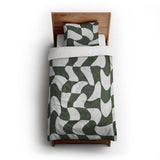 Twyla Checkered Army Green twin-xl - cotton - White Backing