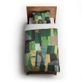 Baxter Green & Yellow twin-xl - cotton - White Backing