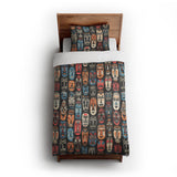 Tribal Masks twin-xl - cotton - White Backing