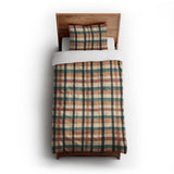 Brenton Plaid Taupe Teal twin-xl - cotton - White Backing