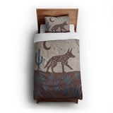 Desert Coyote Dark Red Clay & Dusty Blue twin-xl - cotton - White Backing