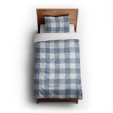 Buffalo Plaid Steel Blue twin-xl - cotton - White Backing