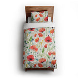 Watercolor Poppies twin-xl - cotton - White Backing