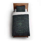 Solar System Navy & Mint twin-xl - cotton - White Backing