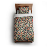 Pixel Mosaic Multicolor Earthtone twin-xl - cotton - White Backing