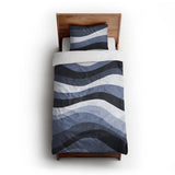 Sinuous Navy Monochrome twin-xl - cotton - White Backing