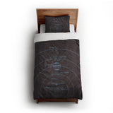 Solar System Burgandy & Powder Blue twin-xl - cotton - White Backing