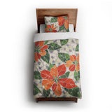 Mosaic Poinsettia Orange twin-xl - cotton - White Backing