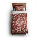 Annette Red & Ivory twin-xl - cotton - White Backing