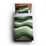 Sinuous Green Monochrome twin-xl - cotton - White Backing