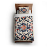 Wilhemina Navy & Red twin-xl - cotton - White Backing