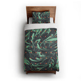 Acid Burn Teal & Orange twin-xl - cotton - White Backing