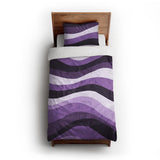 Sinuous Purple Monochrome twin-xl - cotton - White Backing