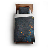 Jacob Navy & Orange twin-xl - cotton - White Backing