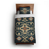 Vanessa Blue & Gold in Twin XL (68" x 92") Size