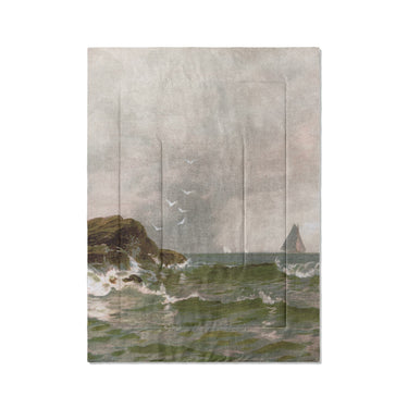 Stormy Narragansett Pier by Thomas Bircher in Twin XL (68" x 92") Size