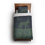 Desert Coyote Midnight Blue & Sage Green in Twin XL (68" x 92") Size